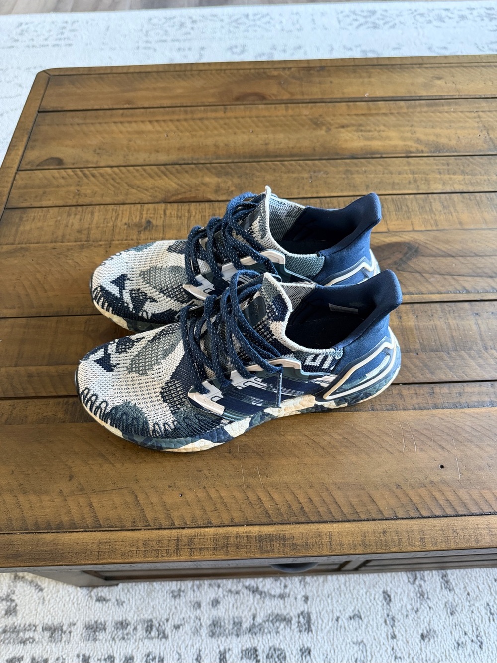Adidas Ultraboost Blue Camo Athletic Sneakers